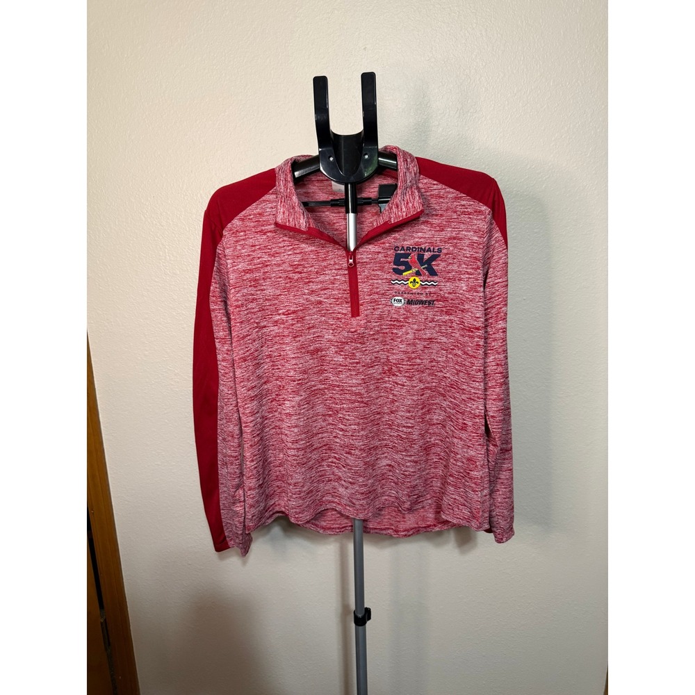 Sport-Tek Cardinals 5K Red Heather Quarter Zip Pullover Ladies XL Fox Sports Mid